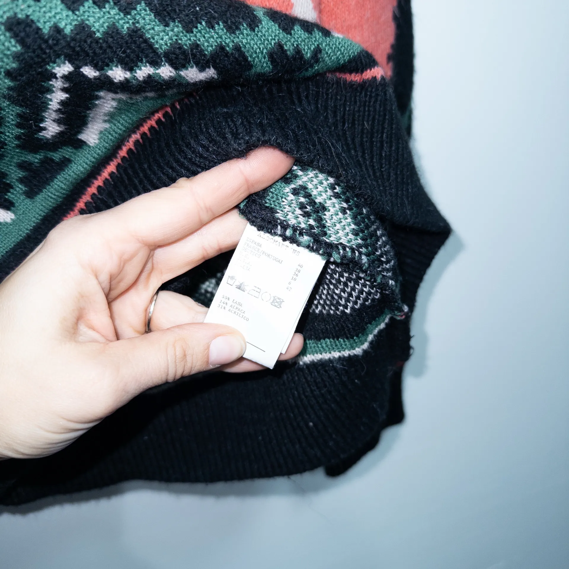 Aldomartins Pink Nieves Aztec Geometric Wool Alpaca Blend Sweater Size 6 - Image 5