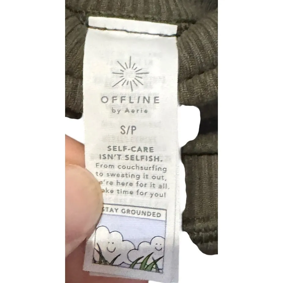 Aerie Offline Women's Leggings Foldover Low Rise Flared Leg Green Small NWT - Image 5