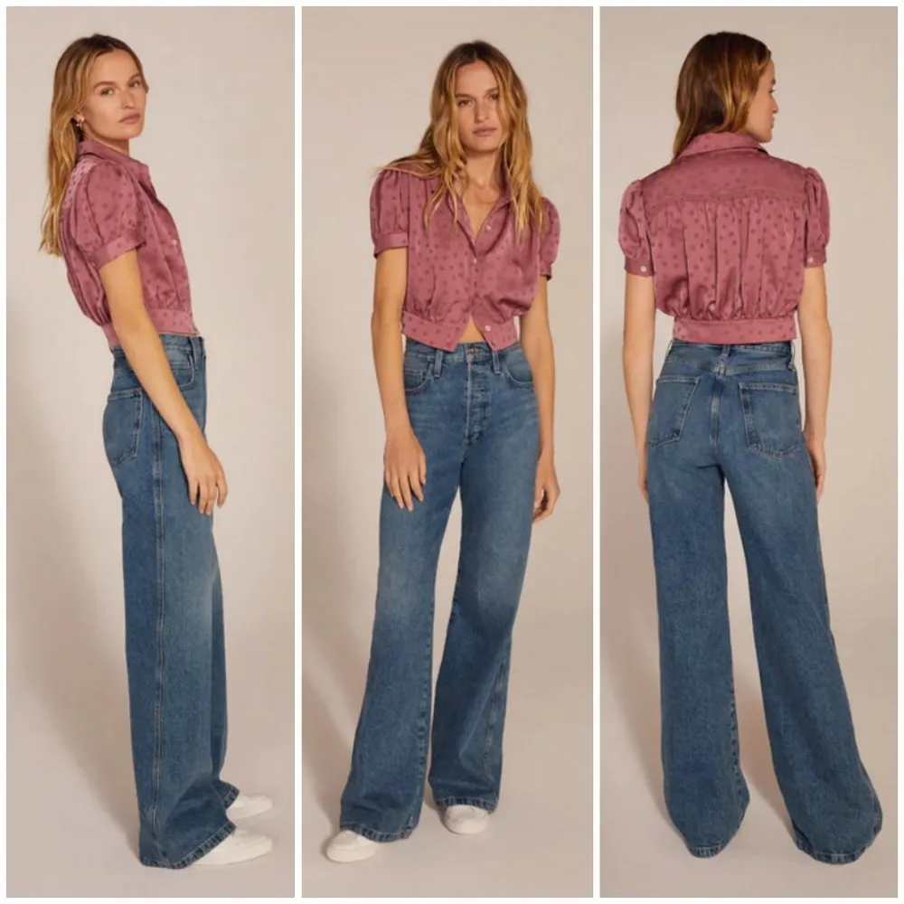 💕FAVORITE DAUGHTER💕 The Masha High Rise Wide Leg Jeans Long Beach Blue 31 NWOT - Image 4