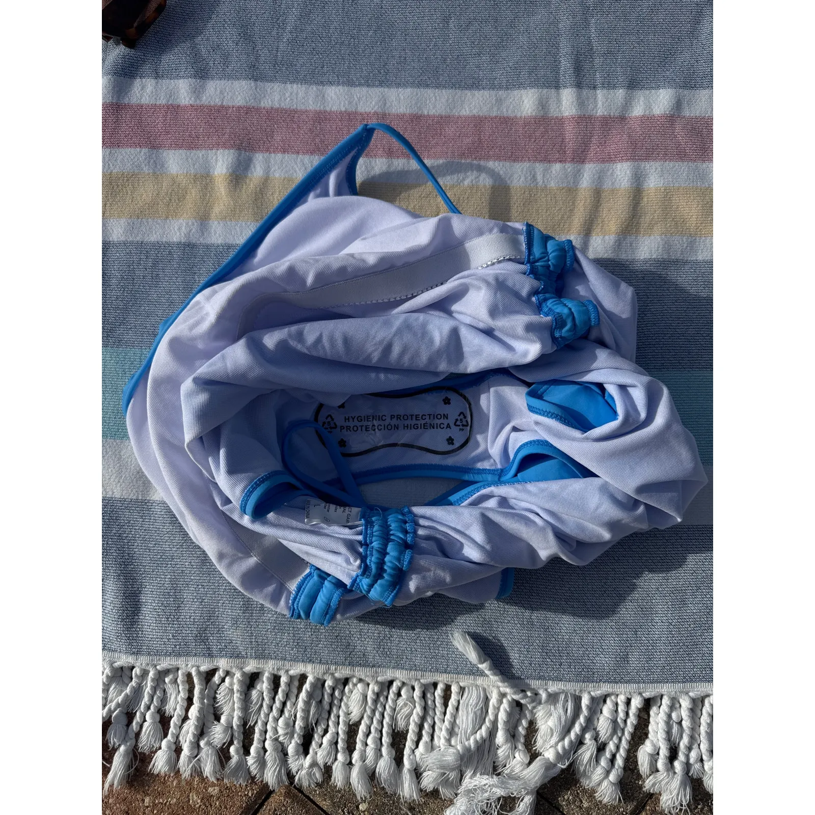 Aqua One Piece Swimsuit Size L NWOT Adjustable Straps Ruched Sides Lined Blue Size L - Image 6