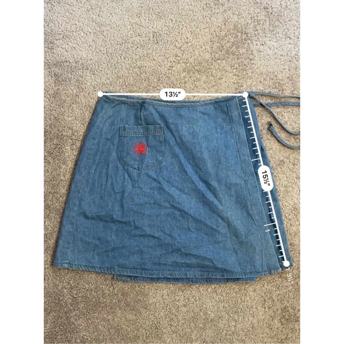 Vintage Y2K Jean Denim Mini Skirt 100% Cotton XS-S - Image 8