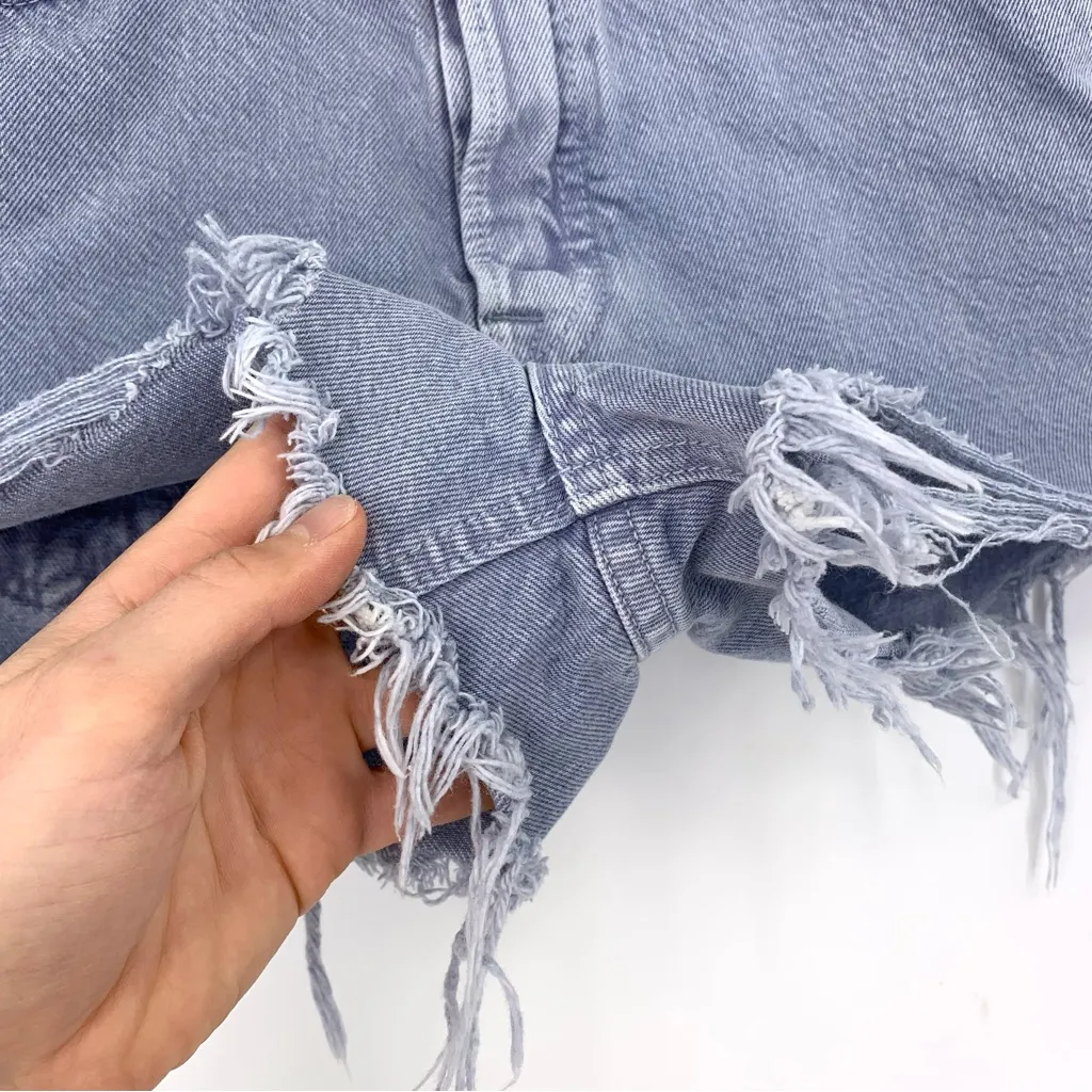 GRLFRND Cindy Cutoff Denim Shorts Lavender 28 - Image 3