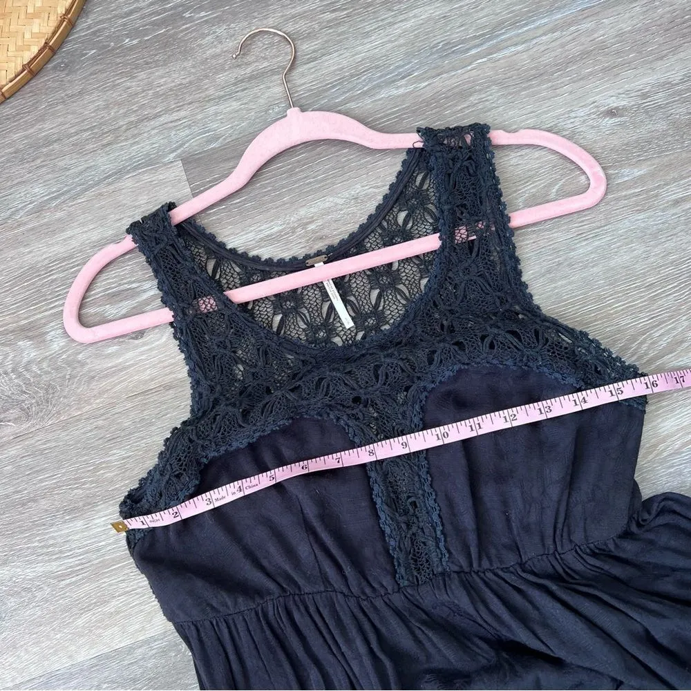 Free people black crochet cocktail mini‎ dress - Image 7