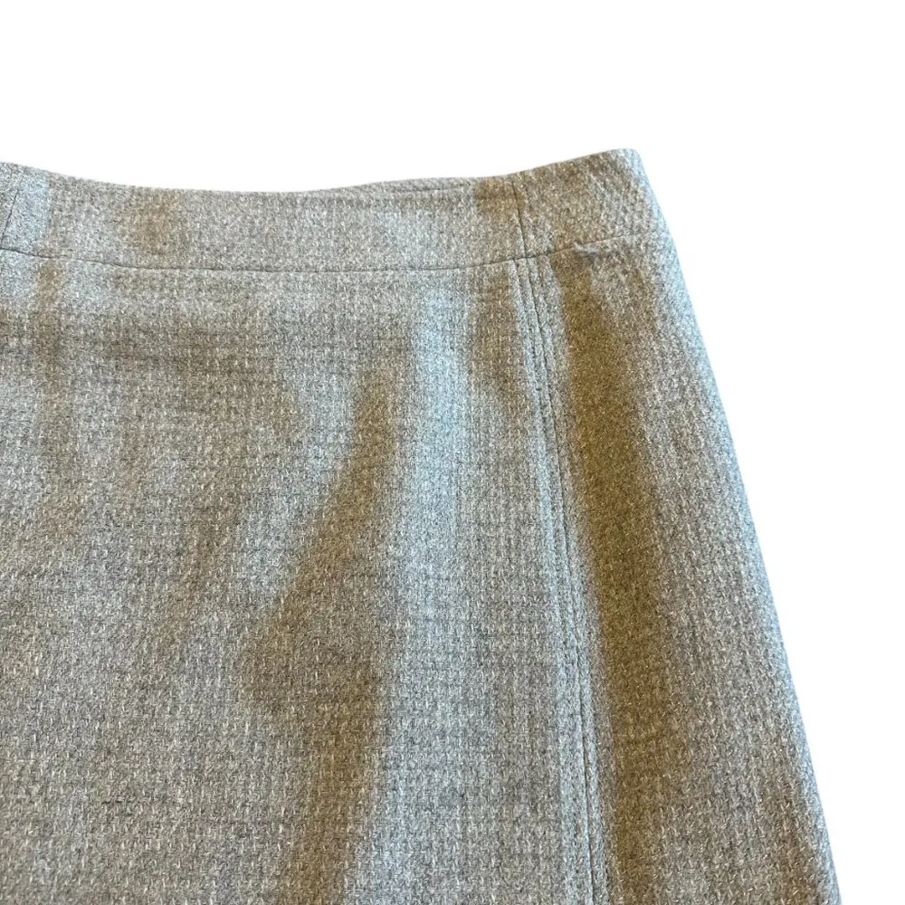 Pendleton Grey Wool Metallic Pencil Skirt Fully Lined Slit Fitted Size 14 Womens - Image 5