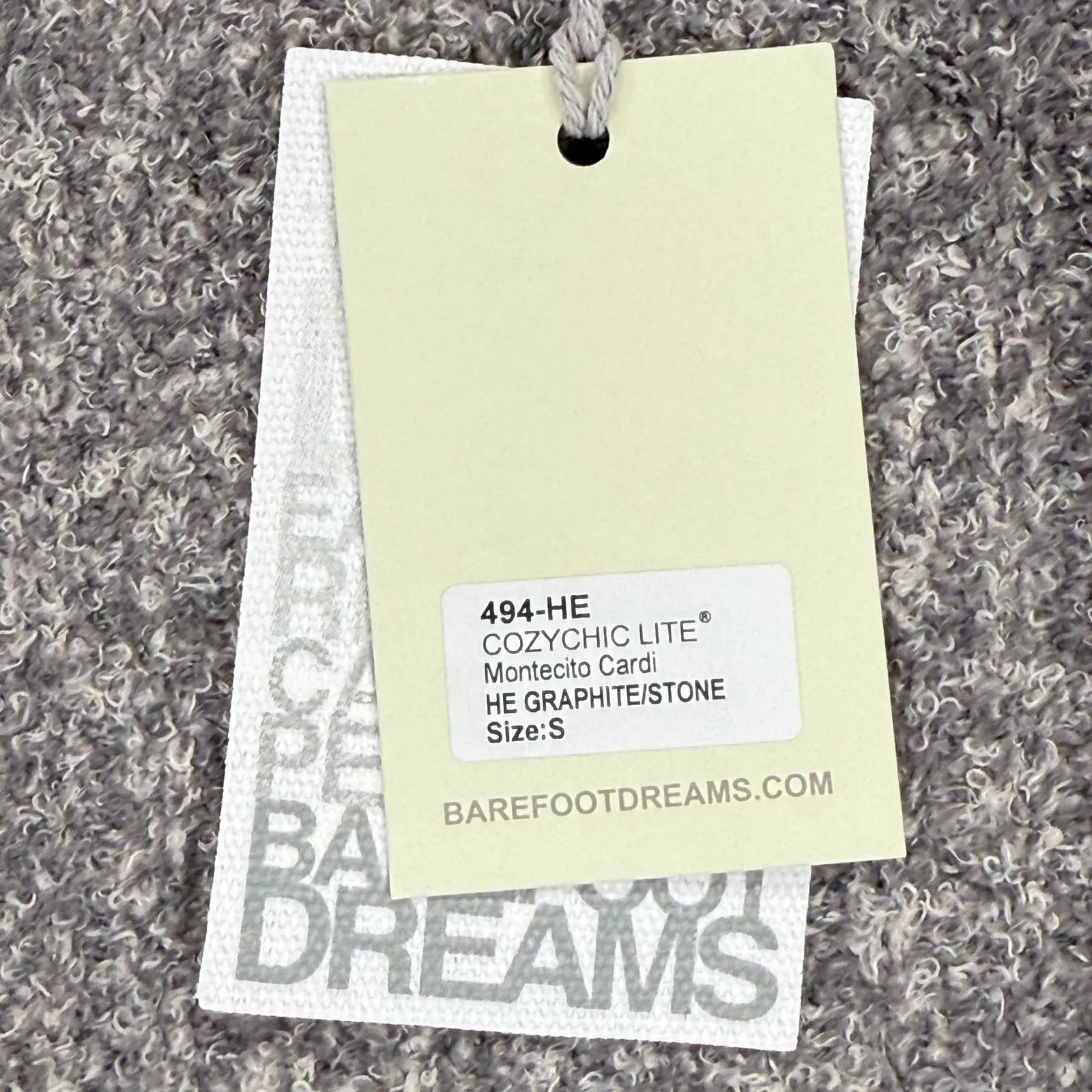 Barefoot Dreams CozyChic Lite Montecito Cardi Graphite Stone Cardigan Size S - Image 4