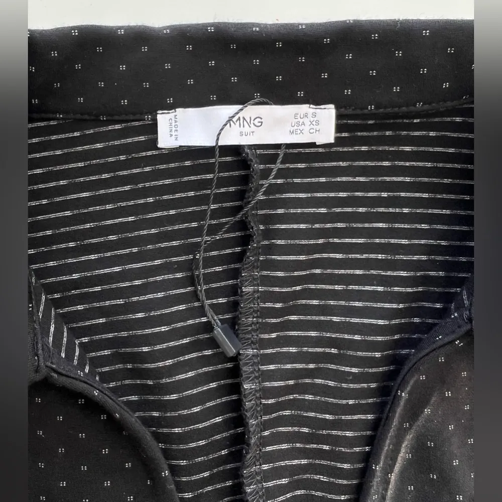 Mango suit Womens black polka dot dress v neck collar mini 3/4 sleeve XS - Image 3