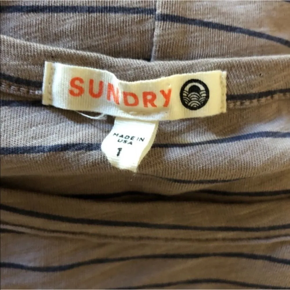 ✨ Sundry Evereve Black Striped Rouched Dress ✨ - Image 7