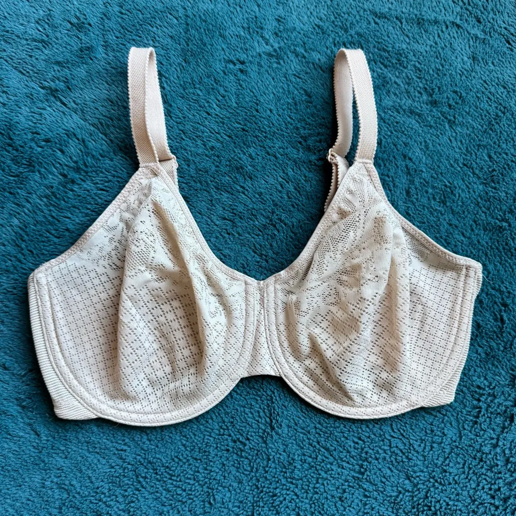 Wacoal 857210 Visual Effects Minimizer Bra 32DDD Seamless Lace Beige Underwire - Image 3