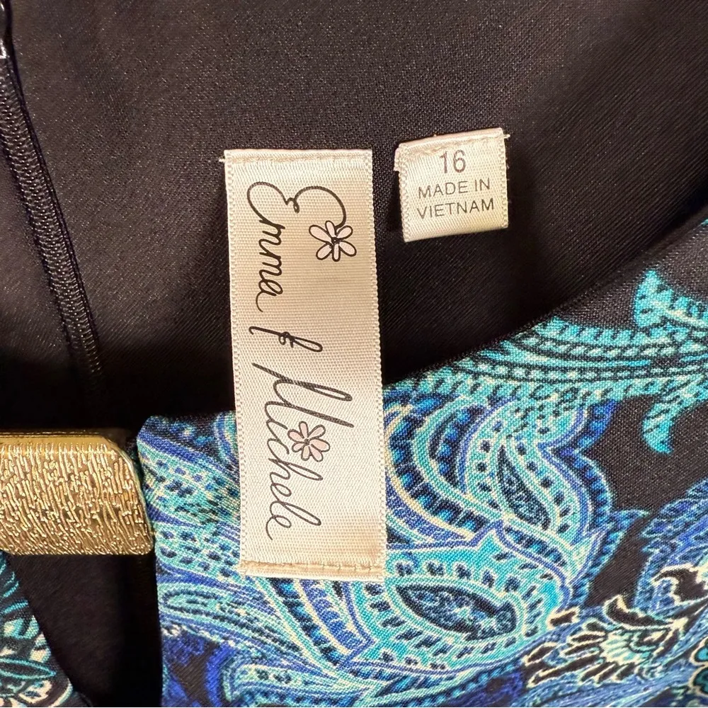 Sheath Dress Size 16 Career Work Office Geometric Retro Minimalist Business Chic - Image 3