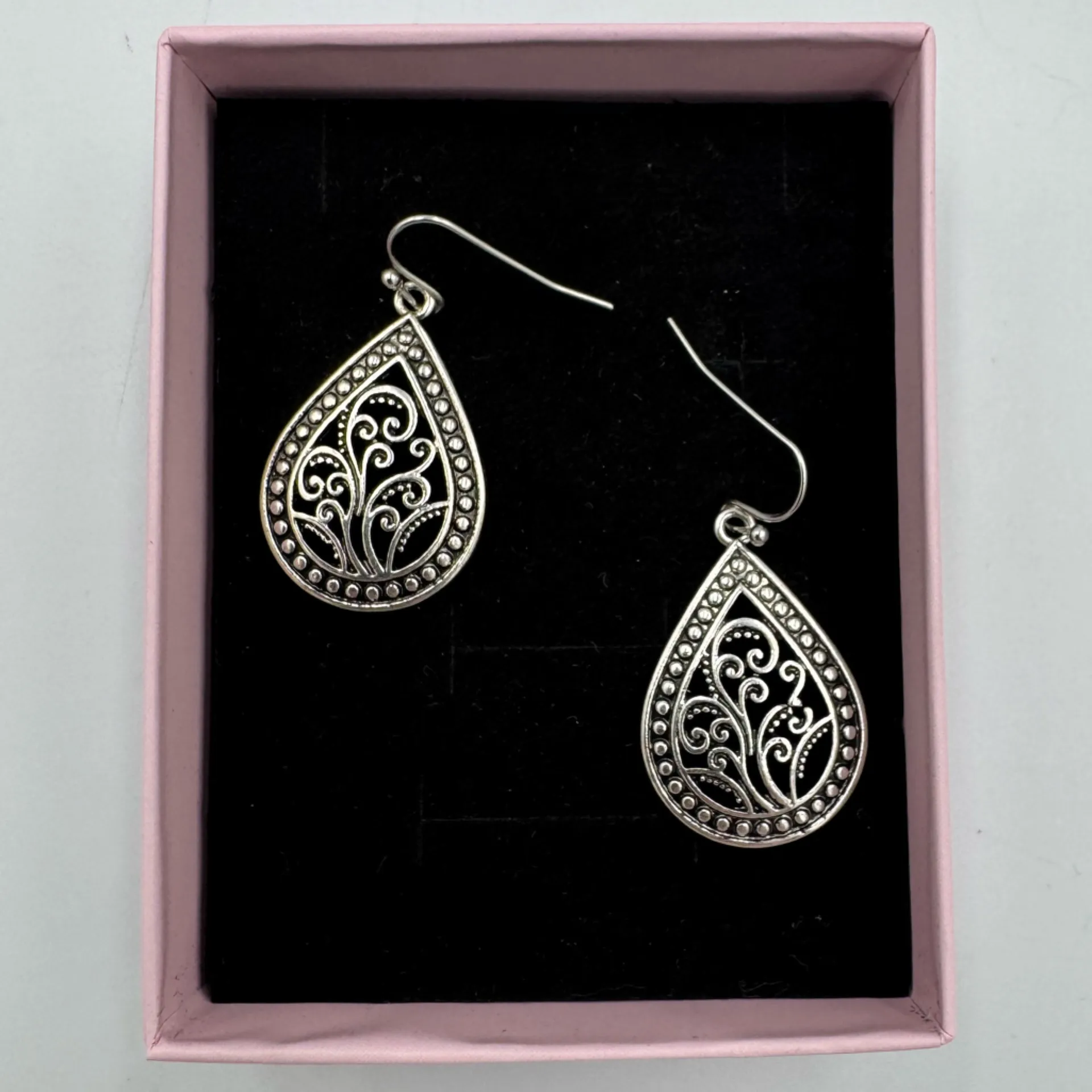New Tibetan Silver Tone Teardrop Dangle Earrings - Image 3