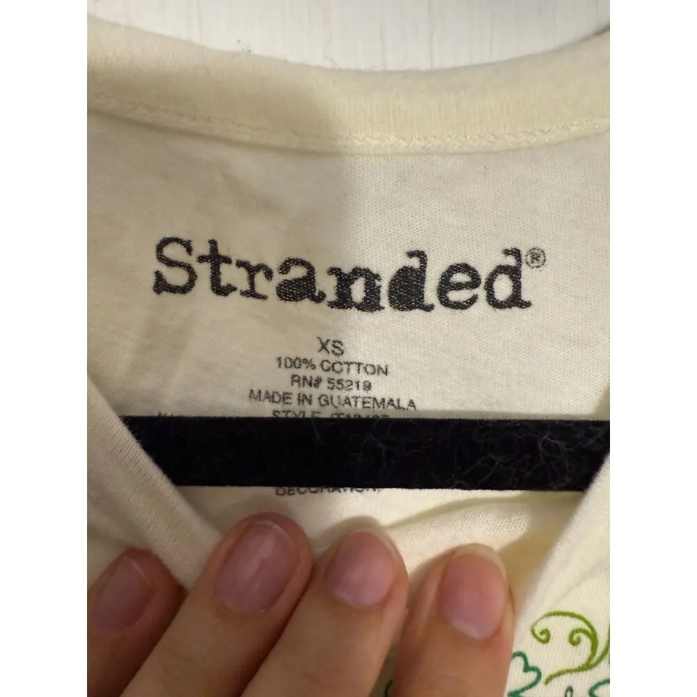 Stranded Cotton Shamrock St Patricks Day Shirt NWT White Size XS - Image 3