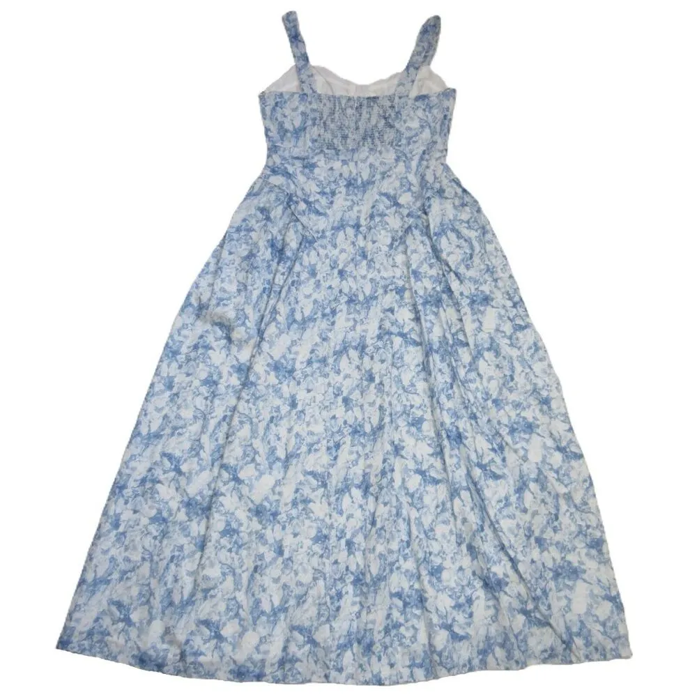 NWT Tuckernuck Hyacinth House Rosemary in Blue Abstract Floral Maxi Dress M - Image 6