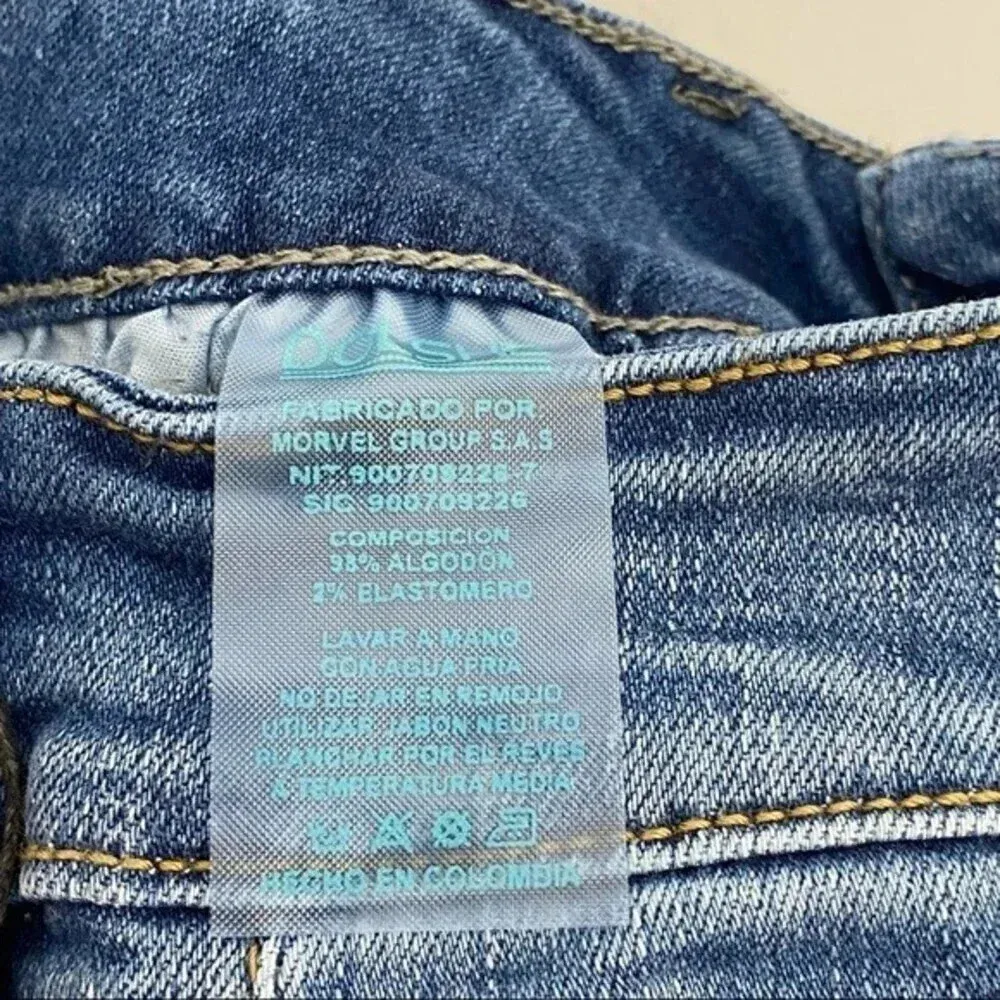 Colombian Jeans High Waisted Button fly Skinny Jeans Dark Wash Stretch Fitted 9 Blue Size undefined - Image 6