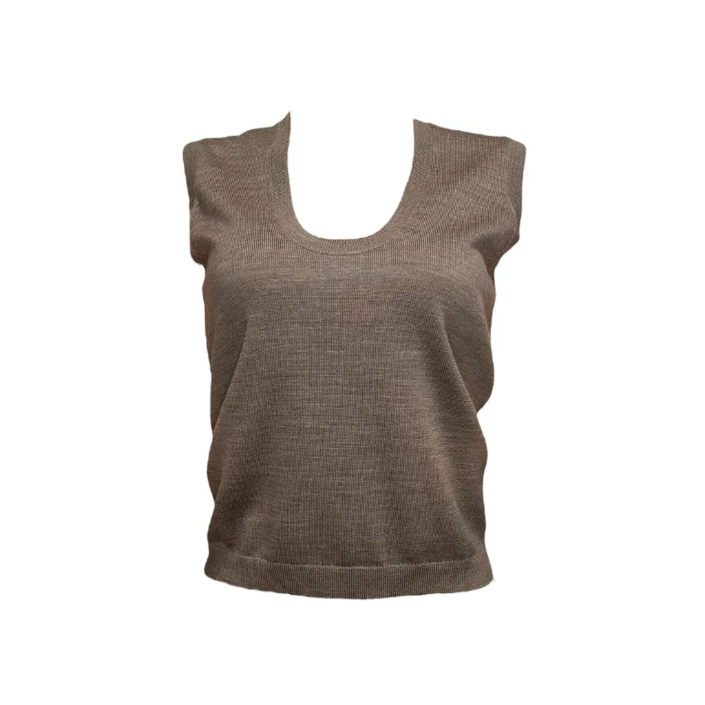 REFORMATION Marta Regenerative Merino Sweater Tank, Cocoa, Large - Image 11