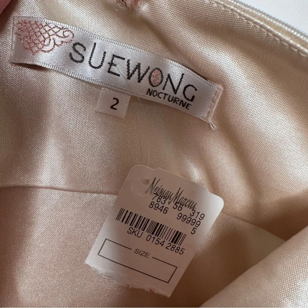 Sue Wong NWT Strapless Pleated Organza Embellished Cocktail Dress Size 2 - Image 8