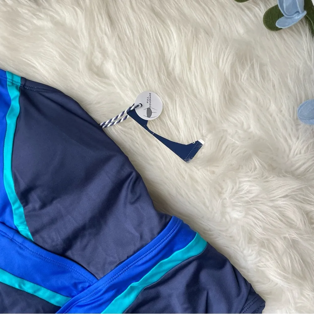 Sonnet Shores Navy & Aqua One Piece Swimsuit NWT Size 6 - Image 2