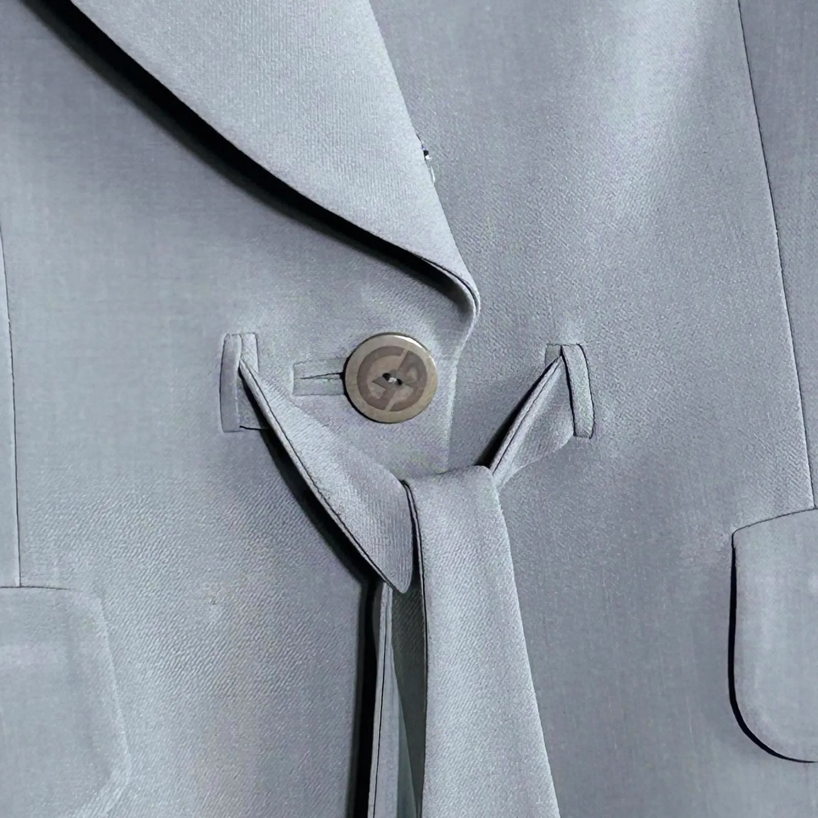 Giorgio Armani Womens Gray 2 Piece Pant Suit Size 48 Wool Career - Image 2