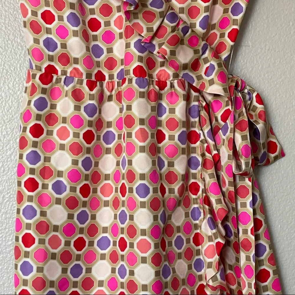 Florence Broadhurst for Kate Spade Silk Knee Length Aubrey Wrap Dress Size 4 - Image 5