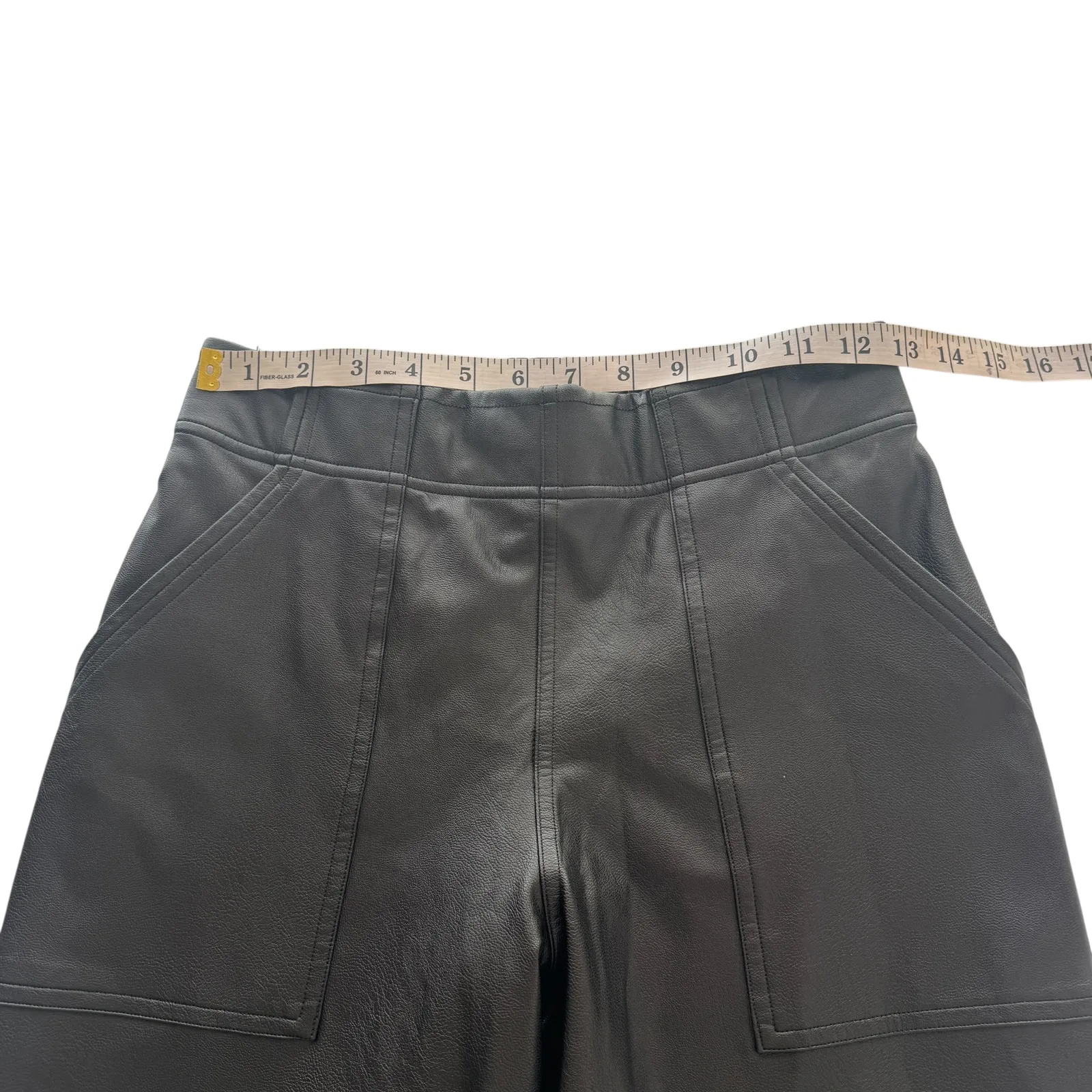 Spanx Black Faux Leather Jogger Pants Size‎ Small Vegan Leather Pull On S - Image 12