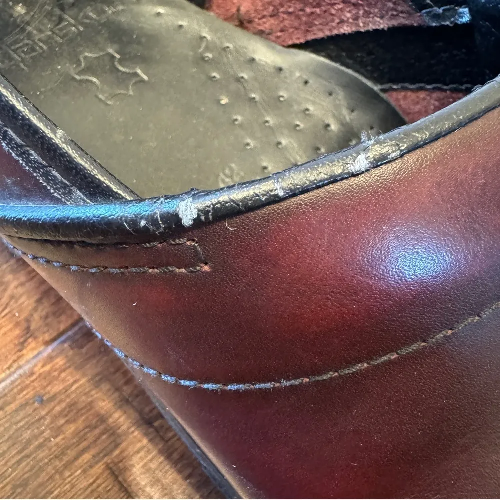 DANSKO Women's Clogs Dark Red Black Cherry Burgundy Size 42 Size 11 1/2 See Pics - Image 9