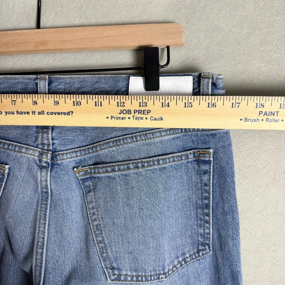 Re/Done Women’s High-Rise Super Flare Light Wash Jeans Raw Hem size 29 - Image 11