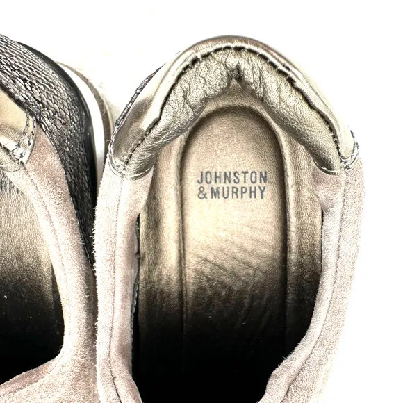 Johnston & Murphy women's size 6.5 78-11613 slip on sneakers no‎ laces taupe - Image 4