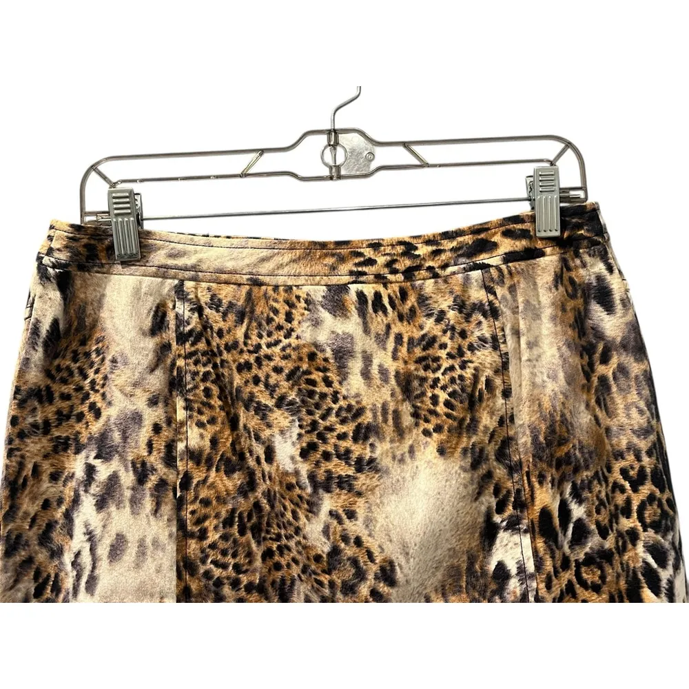 Vintage 90's Betu Sport Leopard Print Cotton Skirt Women's Size 8 Animal Print Brown - Image 6