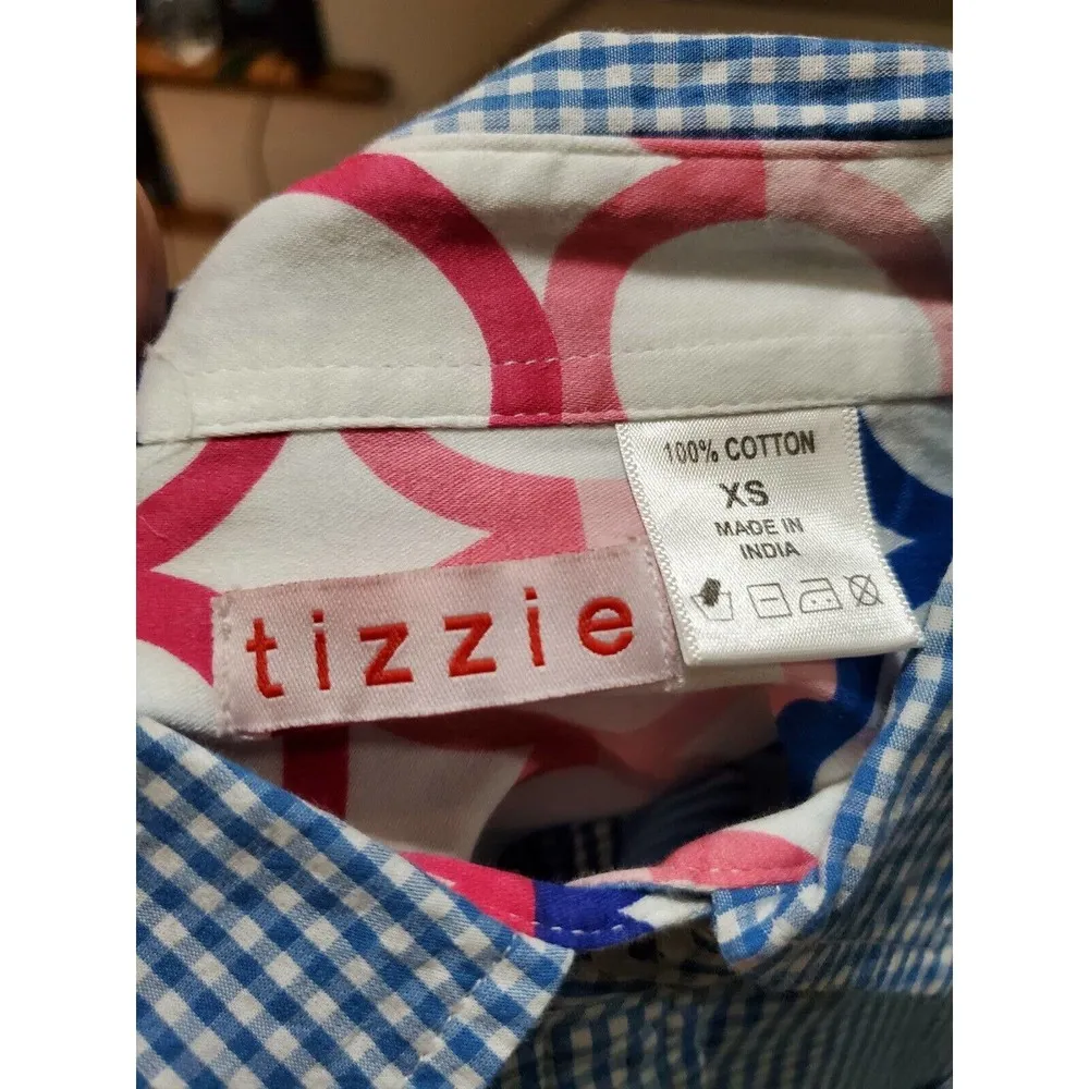 Tizzie Women's Blue 100% Cotton Collared Long Sleeve Button Down Shirt Size XS - Image 8