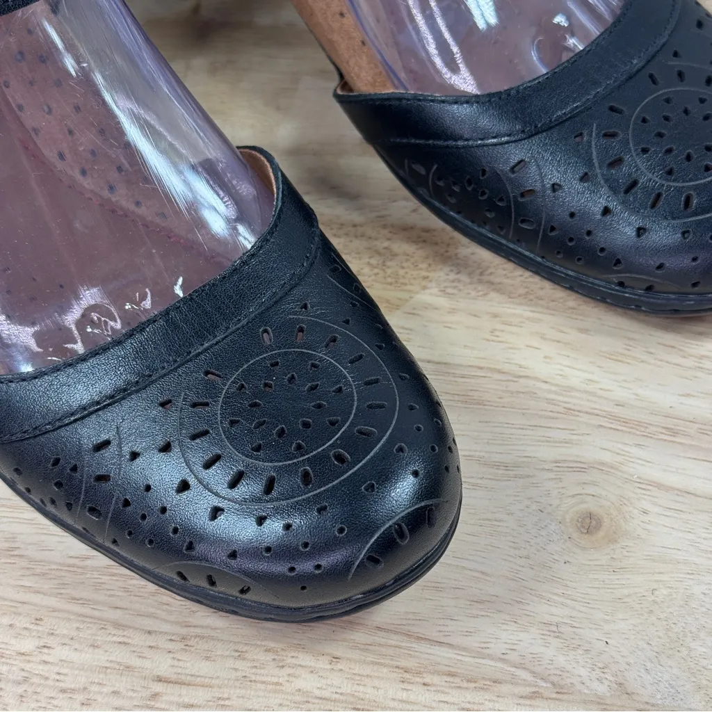 Rockport Cobb Hill Laurel Perforated Block Heel Mary Jane Shoes Black 7.5 - Image 7