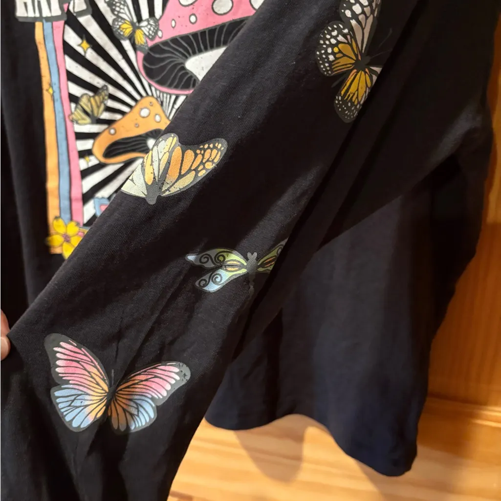 Rebellious One Black Graphic Long Sleeve Shirt NWT - Image 5