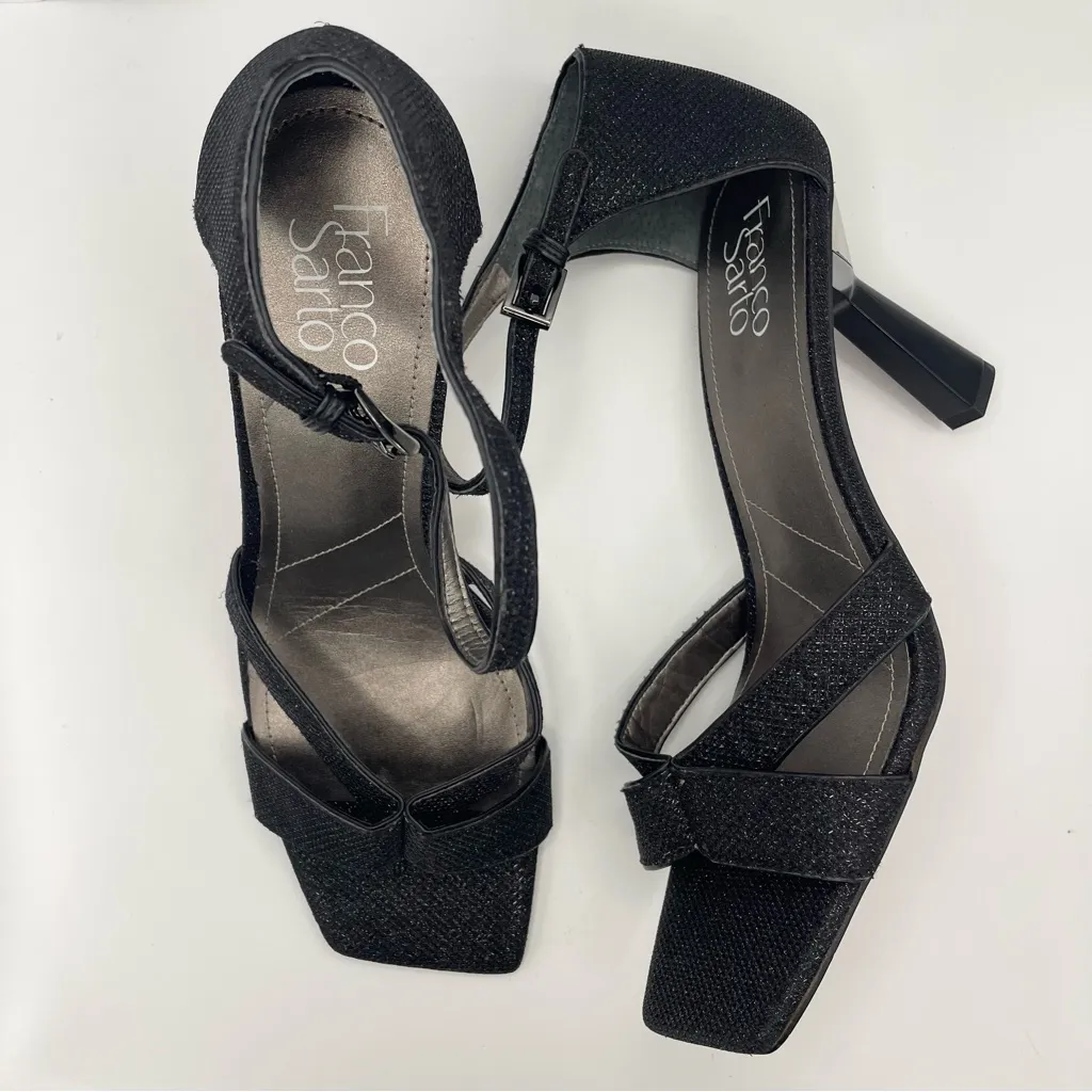 Franco Sarto Rania stiletto cut-out ankle strap black heel sandals Size 11 - Image 6