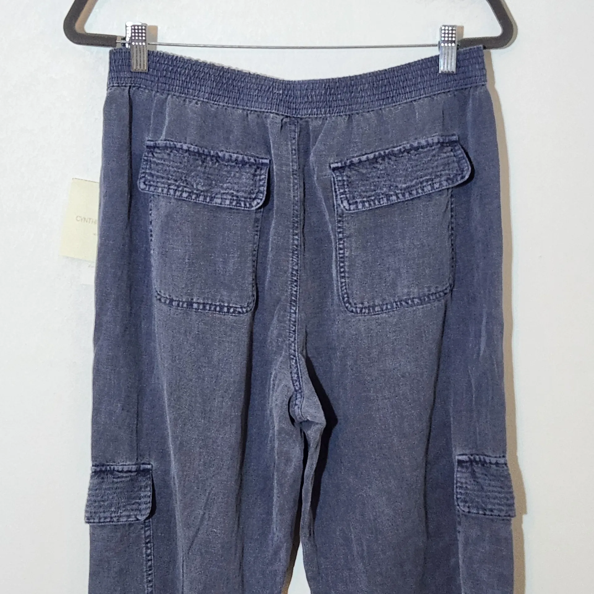 Cynthia Rowley Blue Linen Blend Cargo Jogger Pants NWT Size Large Cargo Joggers - Image 6