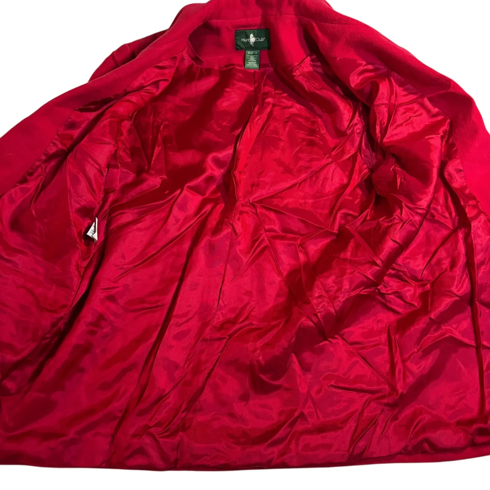 Hunt Club Merino Wool Blazer Classic Business Career Jacket‎ Red Size 10** - Image 7