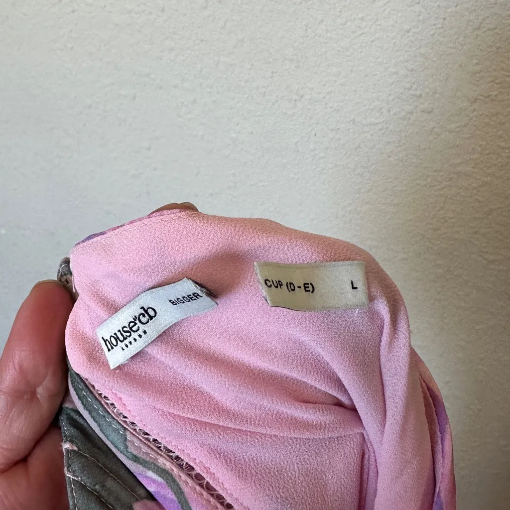 House of CB Seren Pink Floral Floral Lace Back Maxi Dress NWOT Size L D-DD - Image 5