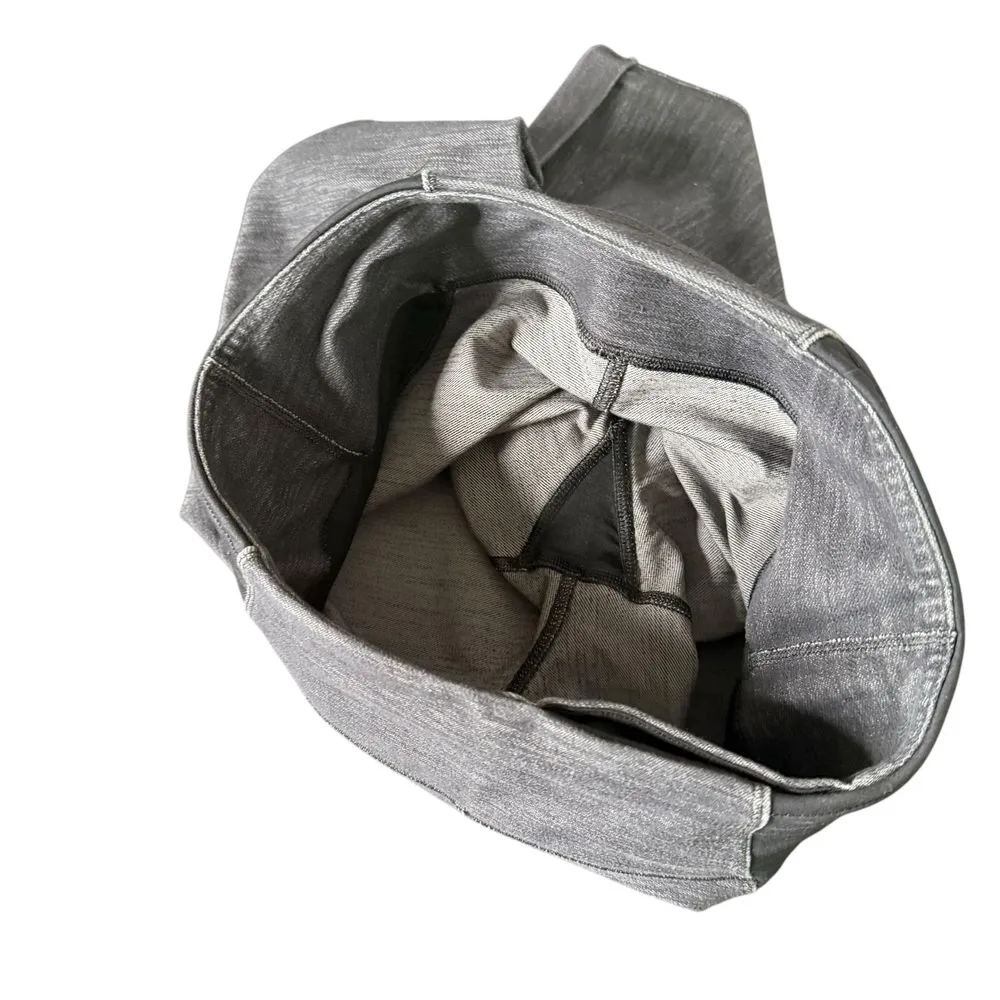 Lululemon Aphrodite Crop Black‎ Slub Denim Black Leggings Size 6 Yoga W6825S - Image 9