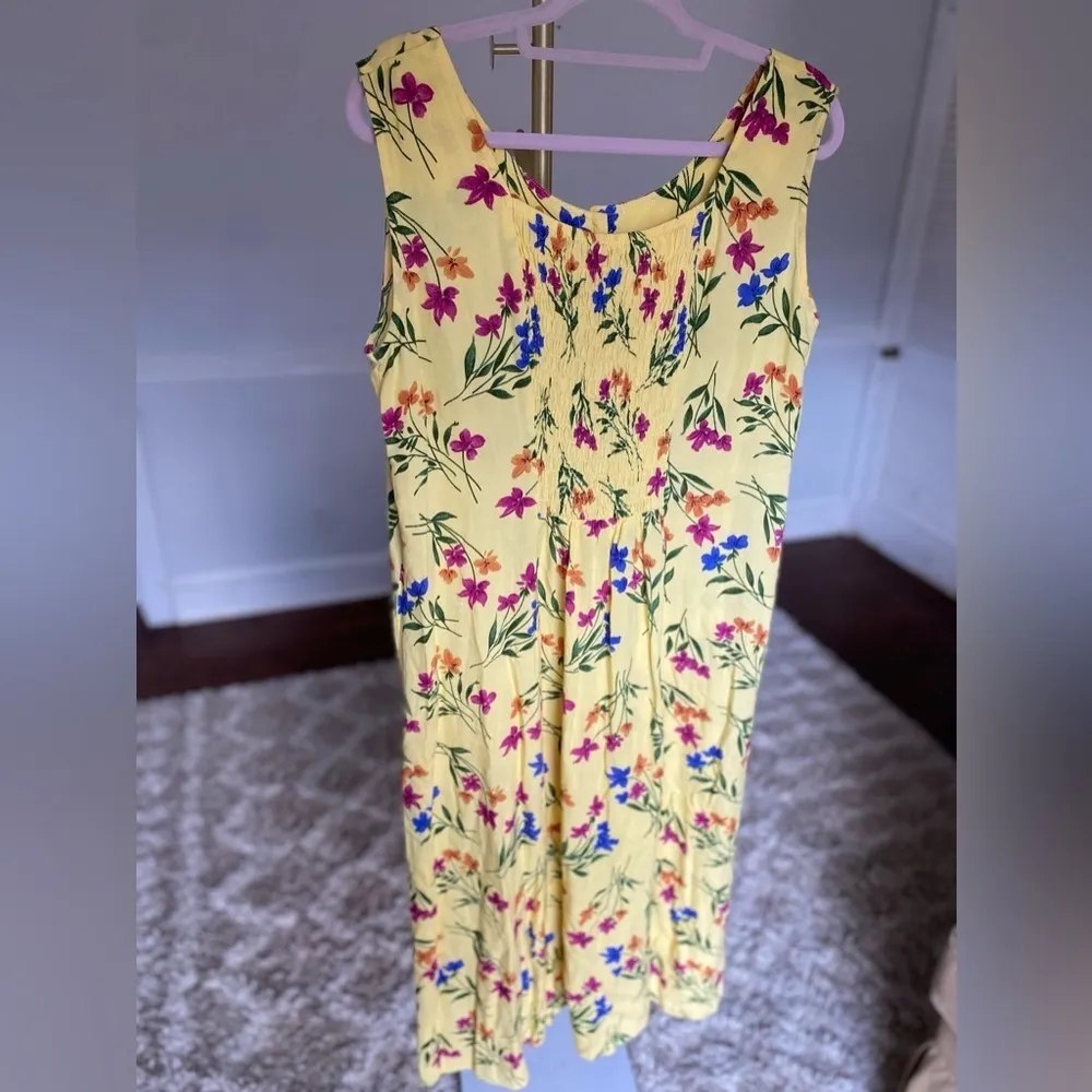 Cottagecore 90s Maxi Dress Floral BFA Classic Lightweight Spring Easter Vintage Yellow Size XL - Image 3