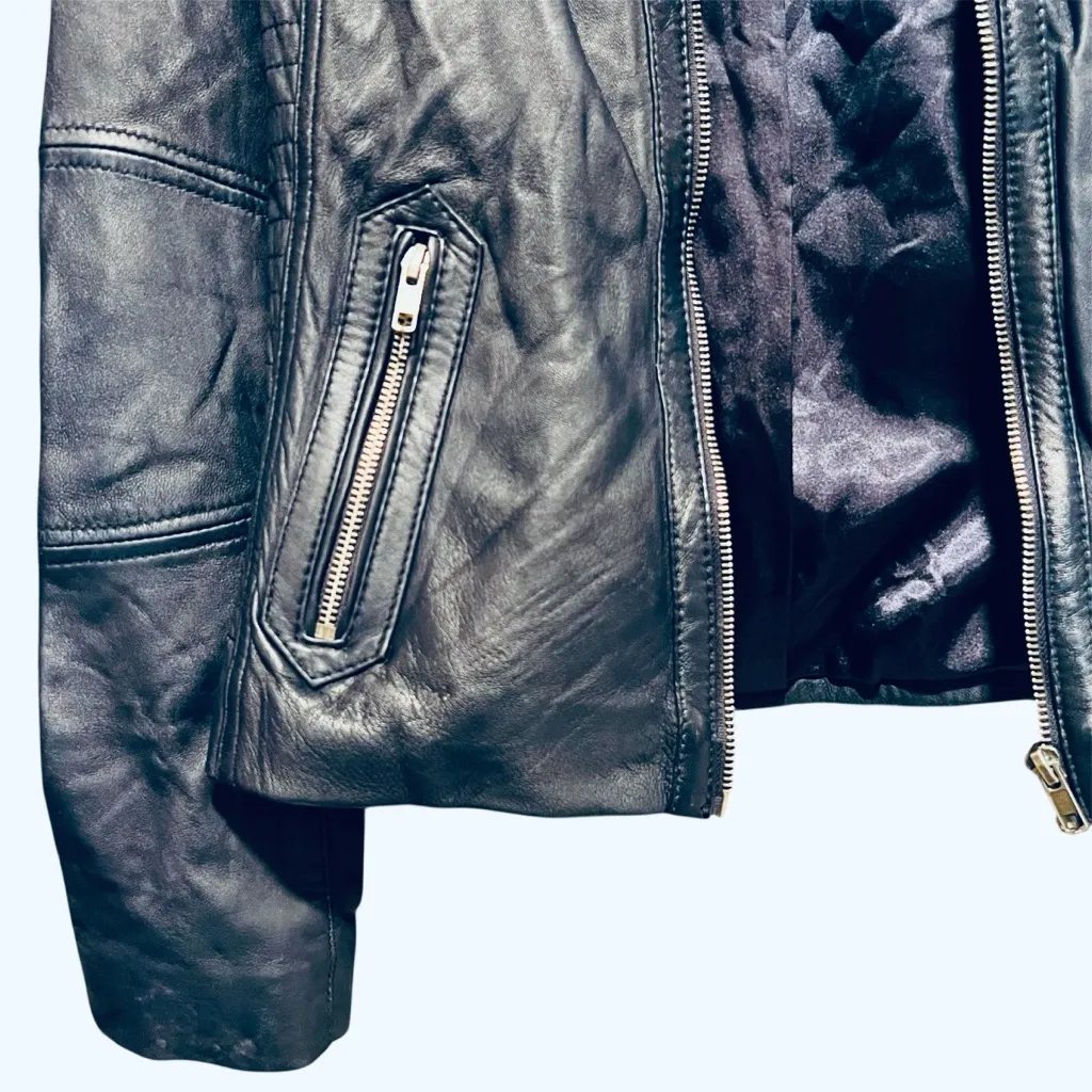 Wilsons Leather Navy Blue Jacket - Image 8