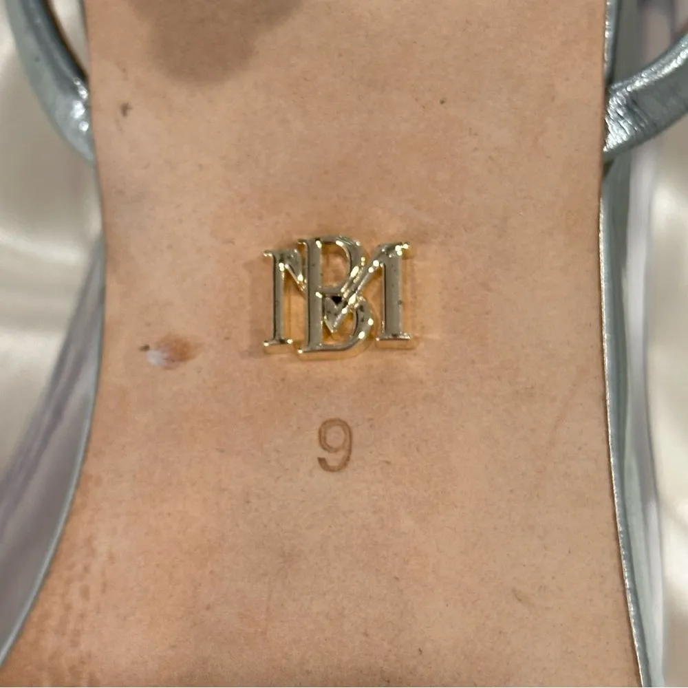 Badgley Mischka Callie Beaded Heel Sandal Bubble Heel Open Toe Metallic Size 9 - Image 7