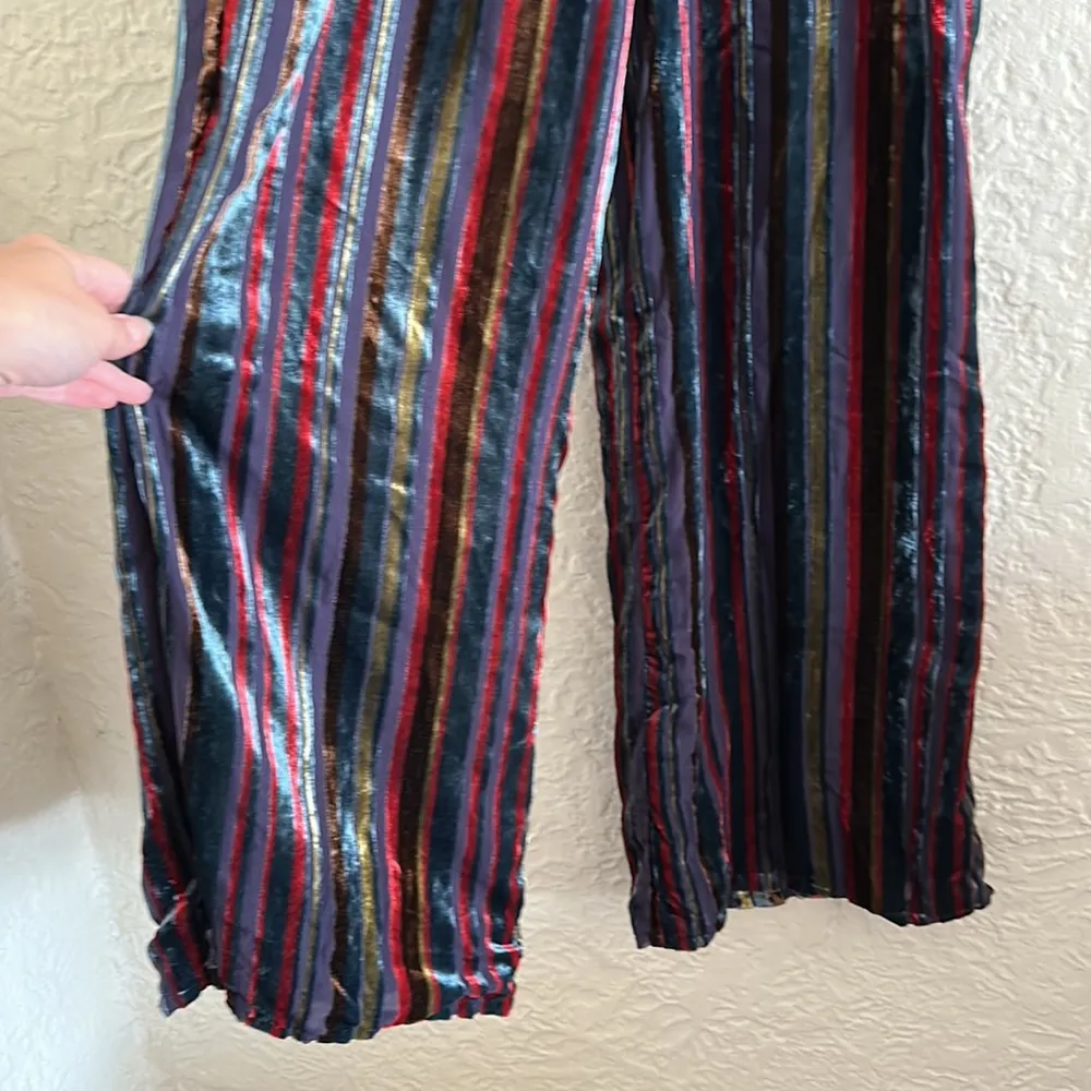 House of Harlow 1960 x Revolve Mona Pants Haze Velvet Multicolor Stripe Wide Leg Size XXS - Image 5
