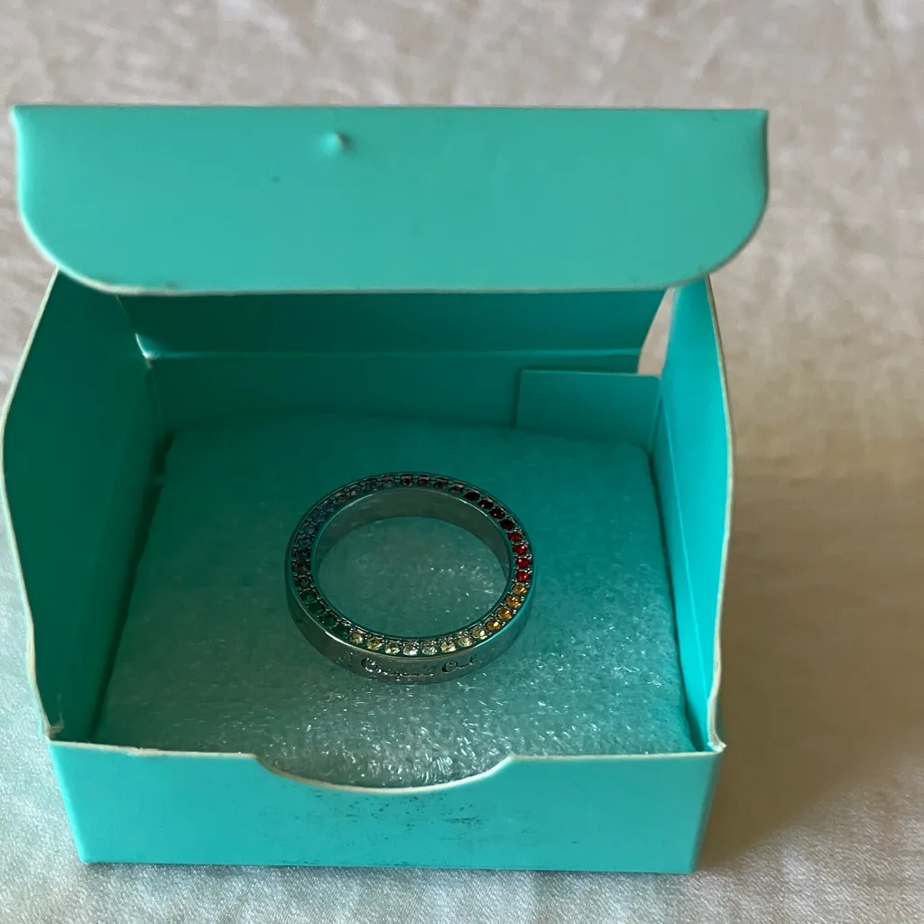 Origami Owl: Silver Tone Rainbow Crystal Ring Pendant - Image 11