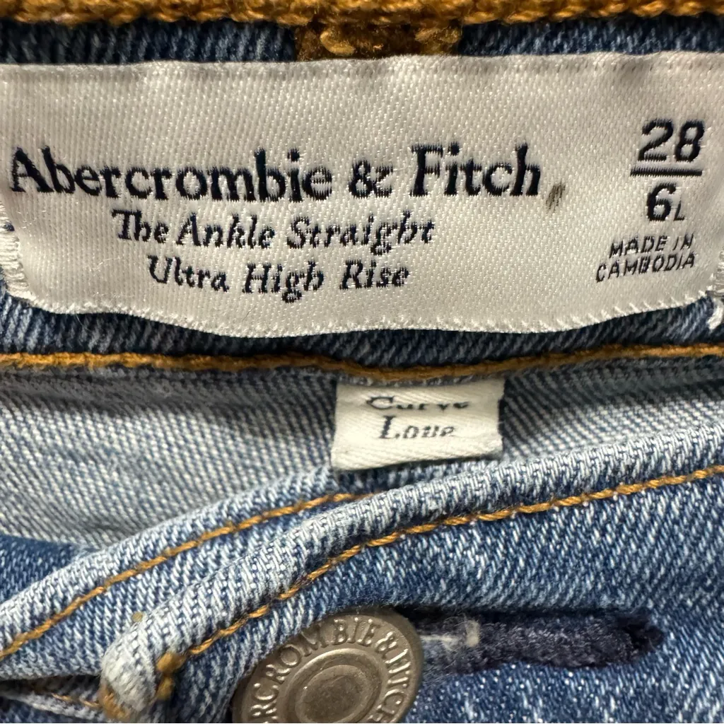 Abercrombie & Fitch The Ankle Straight Ultra High Rise Curve Love Size 6 Long - Image 8