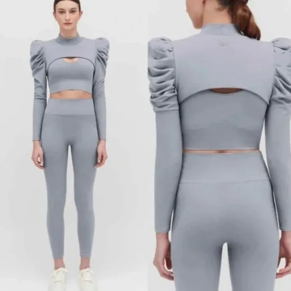 Cuyana‎ Stretch High Waist Leggings  Size S / M Steel Gray Active Yoga - Image 2