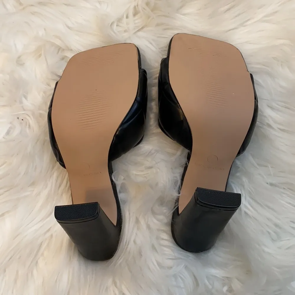 Nasty Gal Black Faux Leather Quilted Heeled Mules - Image 7