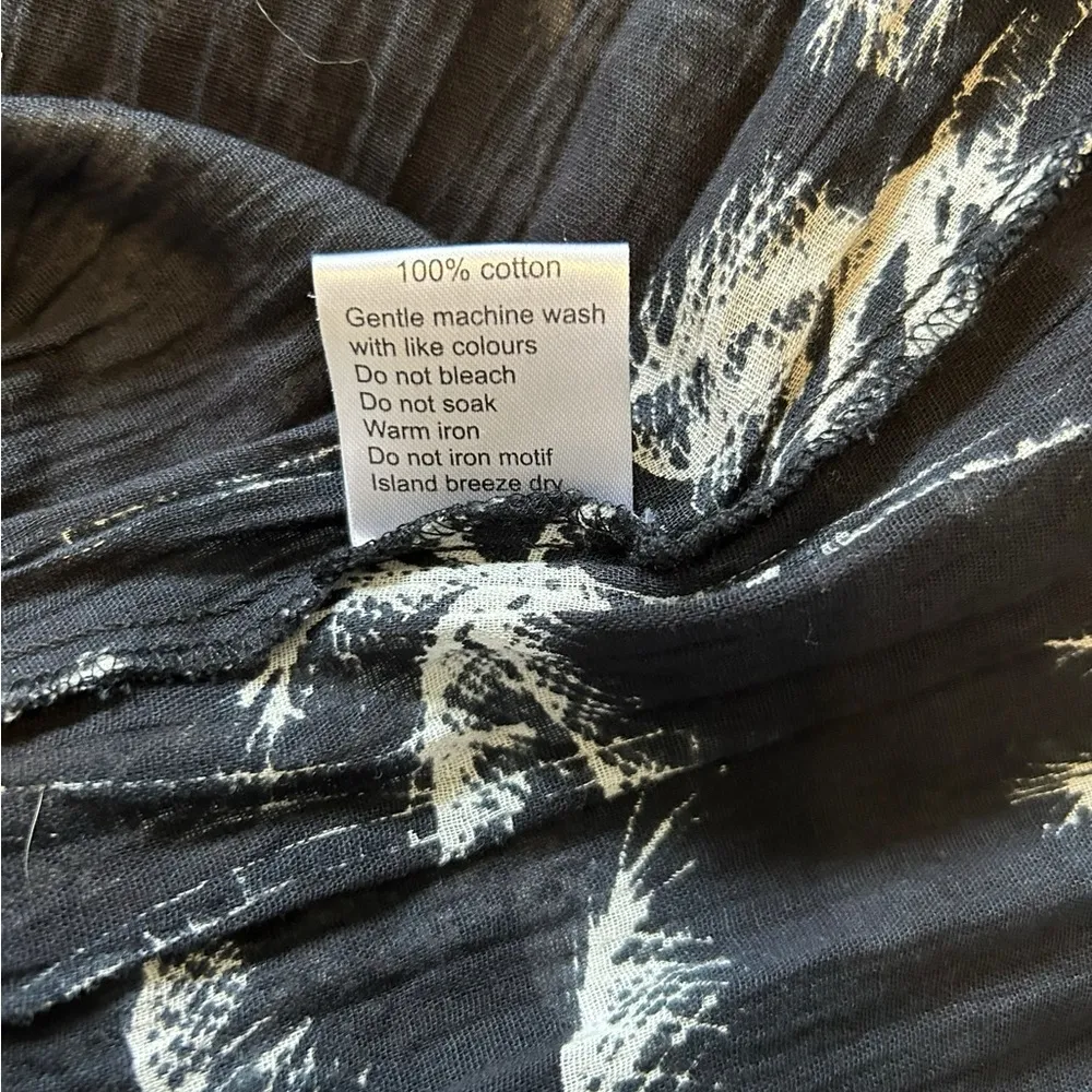 West Indies wear black and white sleeveless palm tree dress size medium - Image 7