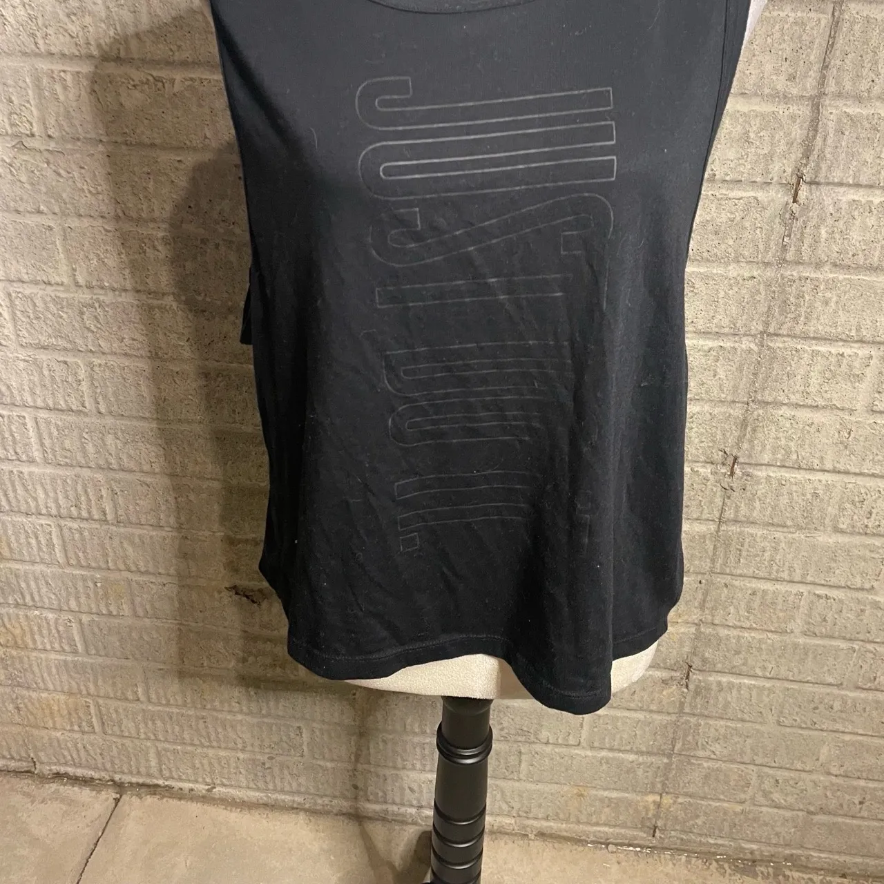 Nike Dri Fit Women’s Black Sleeveless Just Do It‎ tank Top Shirt Size Large - Image 2