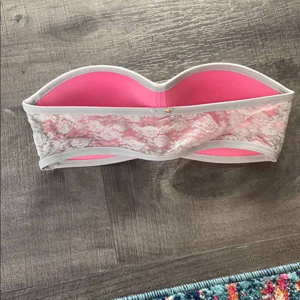 Victoria’s Secret PINK gray lace push up bandeau S - Image 7