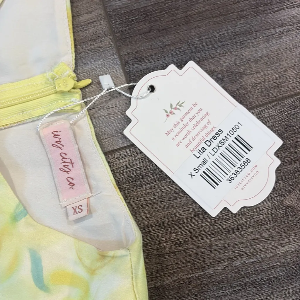 Ivy City Co: Lita lemon print yellow dress XS NEW - Image 6
