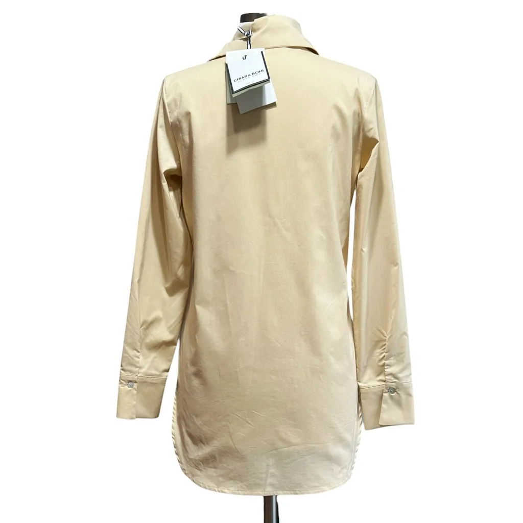 CHIARA BONI LA PETITE ROBE Atena Long Sleeve Button Front Shirt, Desert, 4 (US) - Image 7