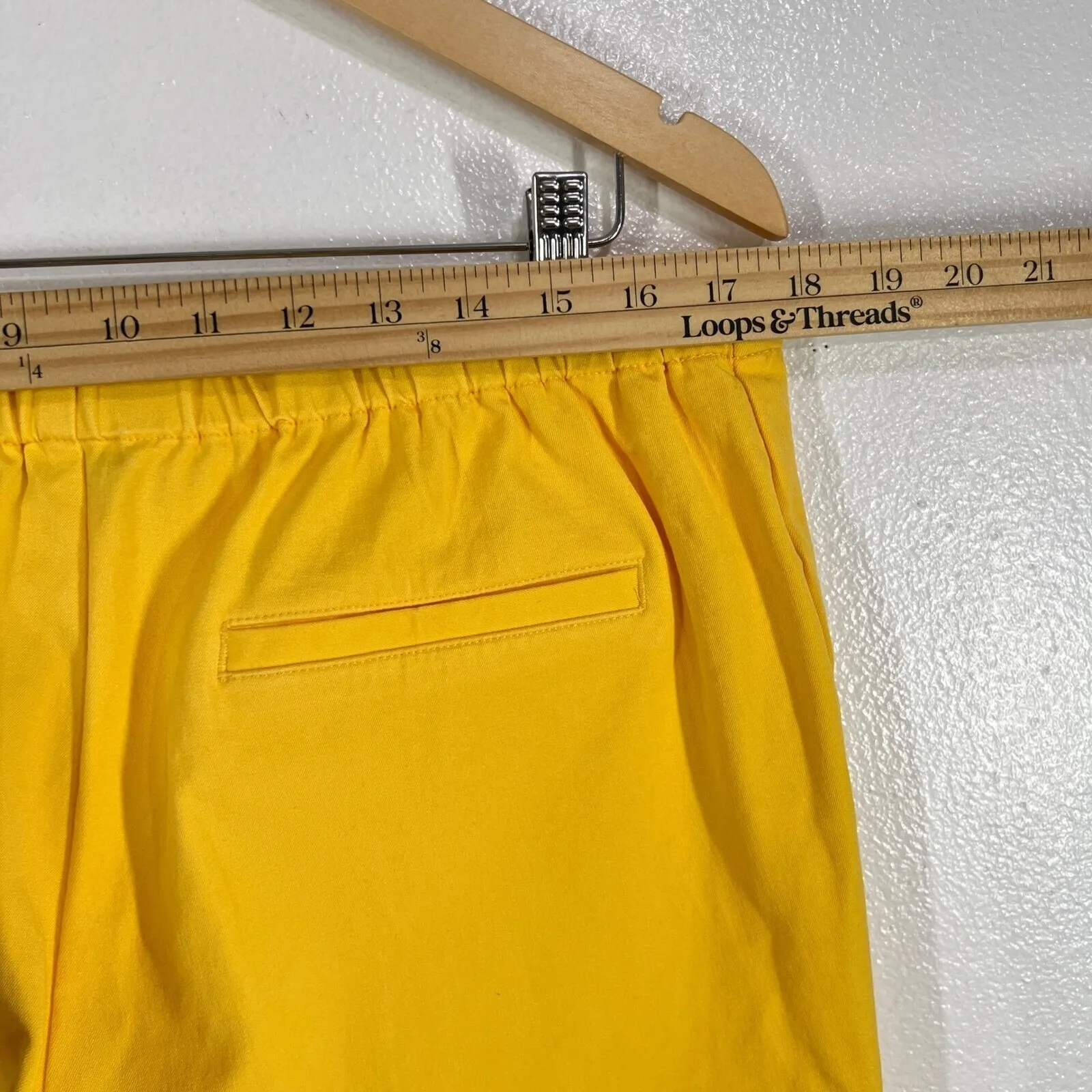 Isaac Mizrahi Capri 19' Pants Elastic Waist Pull On Yellow Size 14T Summer Chic - Image 9