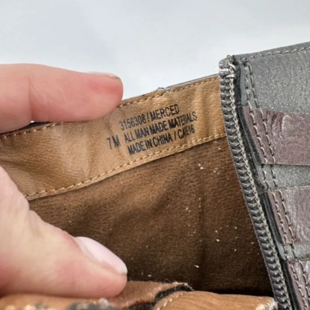 EuroSoft Phoebe Faux‎ Leather Buckle Accent Boot Bootie Size 7 Gray & Brown - Image 10